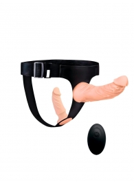 Женский страпон с 2 насадками, вибрацией и пультом ДУ - Erowoman-Eroman - купить с доставкой в Тюмени