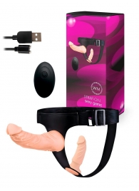 Женский страпон с 2 насадками, вибрацией и пультом ДУ - Erowoman-Eroman - купить с доставкой в Тюмени
