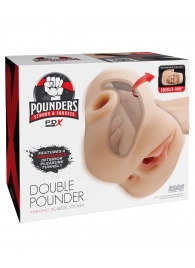 Телесный мастурбатор с вибрацией Double Pounder Vibrating Squeeze Stroker - Pipedream - в Тюмени купить с доставкой