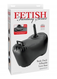 Черное надувное кресло с платформой для фиксации дилдо Body Dock Inflatable Love Seat - Pipedream - купить с доставкой в Тюмени