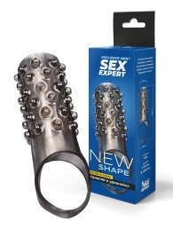 Дымчатая насадка на пенис с выпуклостями - 12 см. - Sex Expert - в Тюмени купить с доставкой