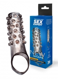 Дымчатая насадка на пенис с выпуклостями - 11 см. - Sex Expert - в Тюмени купить с доставкой