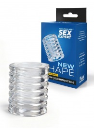 Прозрачная сквозная насадка на пенис с ребрышками - Sex Expert - в Тюмени купить с доставкой