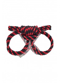 Черно-красные наручники-оковы ’’Узел-омега’’ из хлопковой веревки - Pecado - купить с доставкой в Тюмени