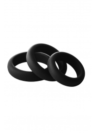 Набор из 3 черных эрекционных колец Smooth Silicone Cockring Pack - Dream Toys - в Тюмени купить с доставкой