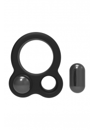 Черное эрекционное кольцо с утяжелителями Cockring Dual Weight - Dream Toys - в Тюмени купить с доставкой