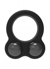 Черное эрекционное кольцо с утяжелителями Cockring Dual Weight - Dream Toys - в Тюмени купить с доставкой