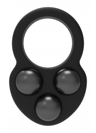 Черное эрекционное кольцо с утяжелителями - Dream Toys - в Тюмени купить с доставкой