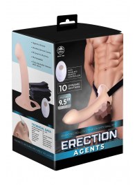Телесный полый страпон с вибрацией Erection Agents - 24,1 см. - NMC - купить с доставкой в Тюмени