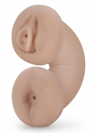 Телесный люминесцентный двусторонний мастурбатор Tasha - Blush Novelties - в Тюмени купить с доставкой