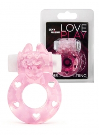 Розовое эрекционное виброкольцо в форме зайчика - 1137 - в Тюмени купить с доставкой