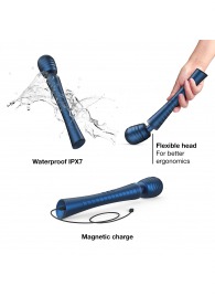 Синий вибромассажёр с насадками Man.wand Edgy - Manwan - в Тюмени купить с доставкой