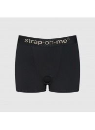 Черные трусики-боксеры для фиксации насадок Strap-on-me Harness Lingerie Allure - size S - Strap-on-me - купить с доставкой в Тюмени
