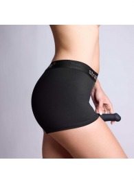 Черные трусики-боксеры для фиксации насадок Strap-on-me Harness Lingerie Allure - size M - Strap-on-me - купить с доставкой в Тюмени