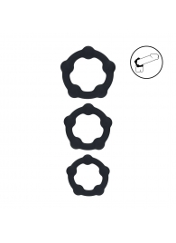 Набор из 3 эрекционных колец Beaded Silicone Cockring Set - Shots Media BV - в Тюмени купить с доставкой