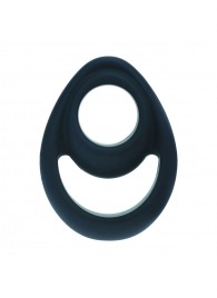 Черное эрекционное кольцо Double Ergo Silicone Cockring - Shots Media BV - в Тюмени купить с доставкой