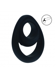 Черное эрекционное кольцо Double Ergo Silicone Cockring - Shots Media BV - в Тюмени купить с доставкой