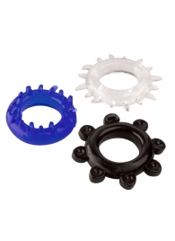 Набор из 3 эрекционных колец разного цвета и рельефа - Boys of Toys - в Тюмени купить с доставкой