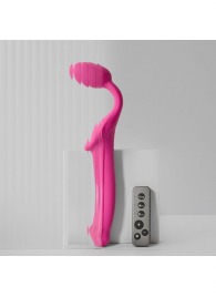 Ярко-розовый безремневой страпон Strap-on-me Vibrating Bendable Strap-On size M - Strap-on-me - купить с доставкой в Тюмени