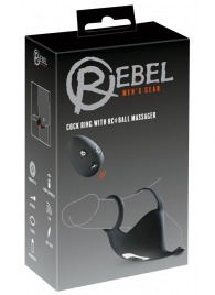 Черная вибронасадка для эрекции и стимуляции мошонки Cock ring with RC ball massager - Orion - в Тюмени купить с доставкой