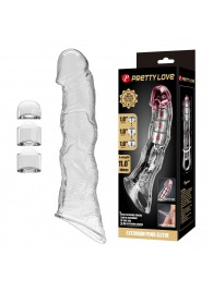 Прозрачный фаллоудлинитель с 3 вставками - 28 см. - Baile - в Тюмени купить с доставкой