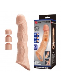 Телесный фаллоудлинитель с 3 вставками - 28 см. - Baile - в Тюмени купить с доставкой