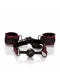 Кляп с наручниками Breathable Ball Gag With Cuffs - California Exotic Novelties - купить с доставкой в Тюмени