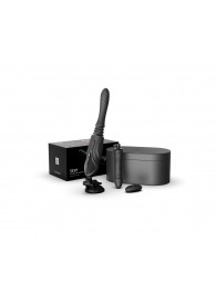 Черная секс-машина с функцией нагрева, насадками и присоской Sesh - Zalo - купить с доставкой в Тюмени