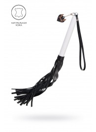 Плеть с белой рукоятью и чёрными хлыстами - 50 см. - Pecado - купить с доставкой в Тюмени