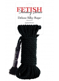 Черная веревка для фиксации Deluxe Silky Rope - 9,75 м. - Pipedream - купить с доставкой в Тюмени