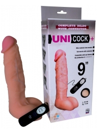 Фаллическая насадка Харнесс UNICOCK 9  с вибрацией - 24 см. - LOVETOY (А-Полимер) - купить с доставкой в Тюмени