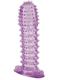 Гелевая фиолетовая насадка с шипами - 12 см. - Toyfa Basic - в Тюмени купить с доставкой