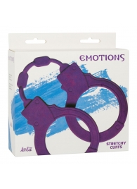 Фиолетовые силиконовые наручники Stretchy Cuffs Purple - Lola Games - купить с доставкой в Тюмени
