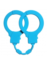 Голубые силиконовые наручники Stretchy Cuffs Turquoise - Lola Games - купить с доставкой в Тюмени