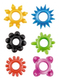 Набор из 6 разноцветных эрекционных колец - Toyfa Basic - в Тюмени купить с доставкой