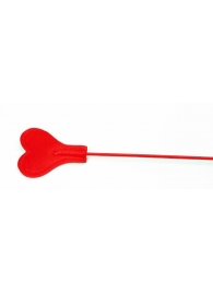 Красный стек со шлепком в виде сердца - 63,5 см. - БДСМ Арсенал - купить с доставкой в Тюмени