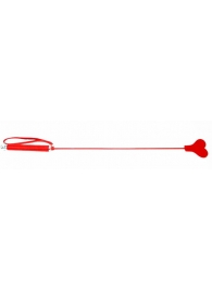 Красный стек со шлепком в виде сердца - 63,5 см. - БДСМ Арсенал - купить с доставкой в Тюмени