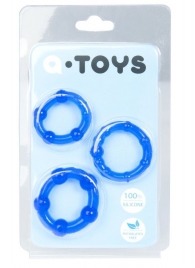 Набор из 3 синих эрекционных колец A-toys - A-toys - в Тюмени купить с доставкой