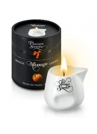 Массажная свеча с ароматом персика Bougie Massage Gourmande Pêche - 80 мл. - Plaisir Secret - купить с доставкой в Тюмени