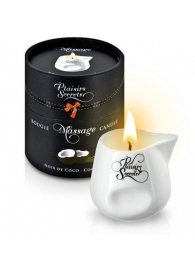 Массажная свеча с ароматом кокоса Bougie de Massage Gourmande Coco - 80 мл. - Plaisir Secret - купить с доставкой в Тюмени