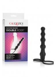 Насадка на пенис для двойного проникновения Silicone Beaded Double Rider - 14 см. - California Exotic Novelties - в Тюмени купить с доставкой