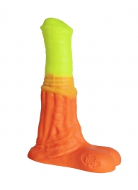 Оранжево-жёлтый фаллоимитатор  Пегас Large+  - 26,5 см. - Erasexa - купить с доставкой в Тюмени