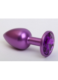 Фиолетовая анальная пробка с фиолетовым стразом - 7,6 см. - 4sexdreaM - купить с доставкой #SOTBIT_REGIONS_UF_V_REGION_NAME#