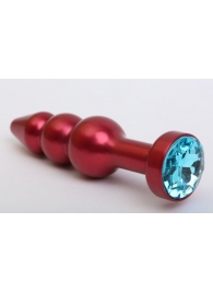 Красная анальная ёлочка с голубым кристаллом - 11,2 см. - 4sexdreaM - купить с доставкой #SOTBIT_REGIONS_UF_V_REGION_NAME#