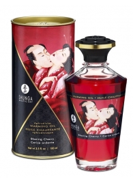Массажное интимное масло с ароматом вишни - 100 мл. - Shunga - купить с доставкой в Тюмени