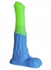 Зелёно-голубой фаллоимитатор  Пегас Medium  - 24 см. - Erasexa - купить с доставкой в Тюмени