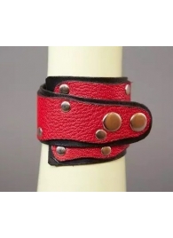 Красно-чёрный кожаный браслет «Треугольник» - Подиум - купить с доставкой в Тюмени