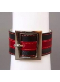 Чёрно-красный браслет с квадратной пряжкой - Подиум - купить с доставкой в Тюмени