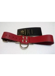 Широкие красные ременные наручники с полукольцом - Подиум - купить с доставкой в Тюмени