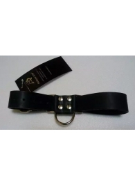 Чёрные широкие ременные наручники с полукольцом - Подиум - купить с доставкой в Тюмени